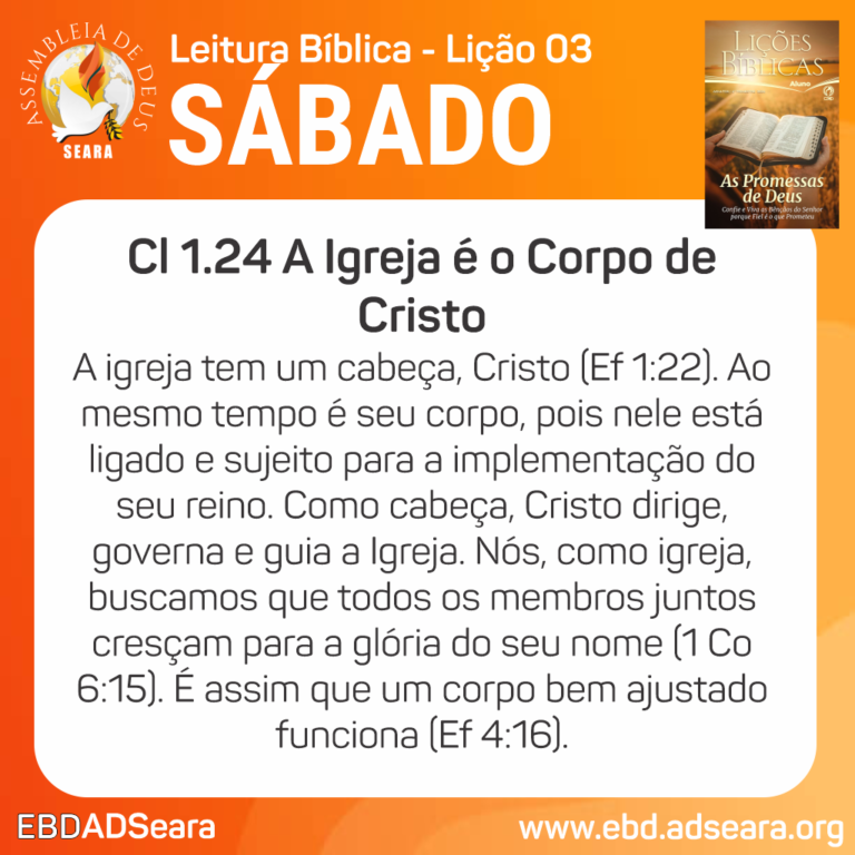 Leitura de Sábado - Lição 03