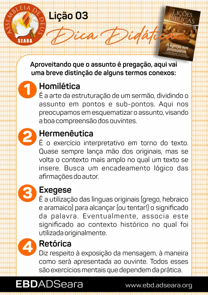 Homilética, hermenêutica, exegese e retórica: você saberia diferenciar?