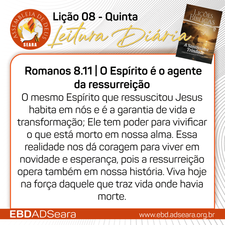 Leitura Diária - Adultos - Lição 08 - Quinta