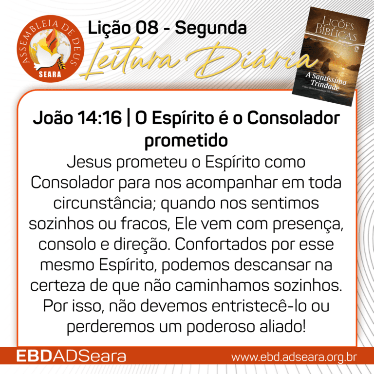 Leitura Diária - Adultos - Lição 08 - Segunda