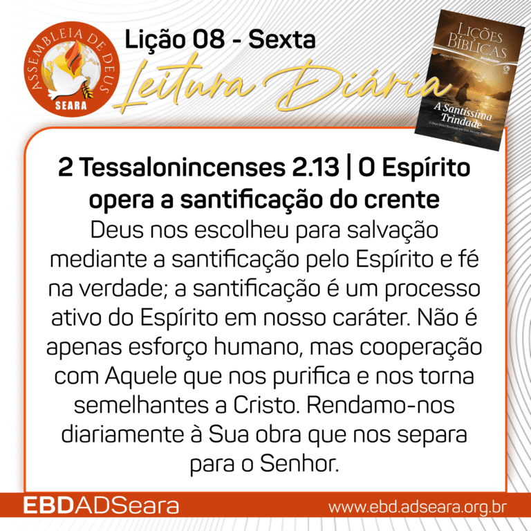 Leitura Diária - Adultos - Lição 08 - Sexta