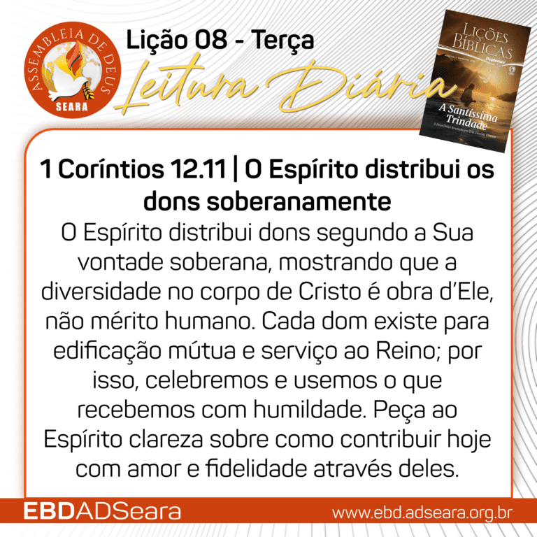 Leitura Diária - Adultos - Lição 08 - Terça