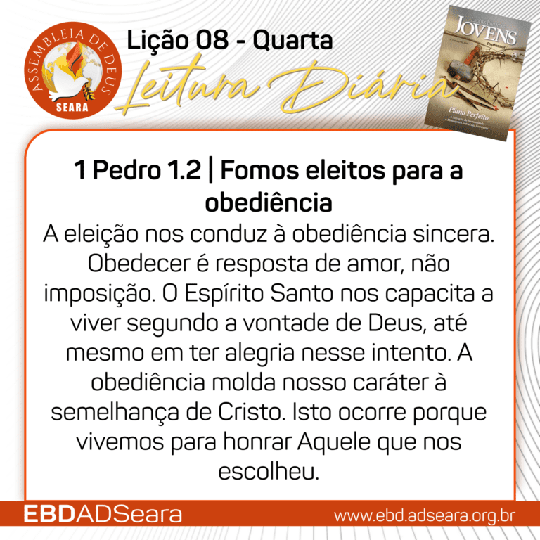 Leitura Diária - Jovens - Lição 08 - Quarta
