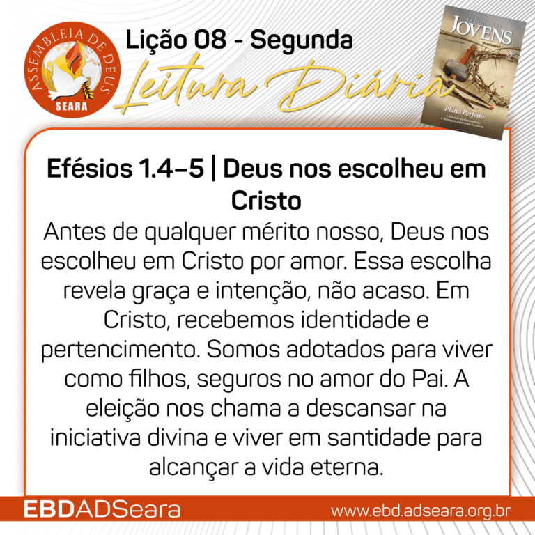 Leitura Diária - Jovens - Lição 08 - Segunda