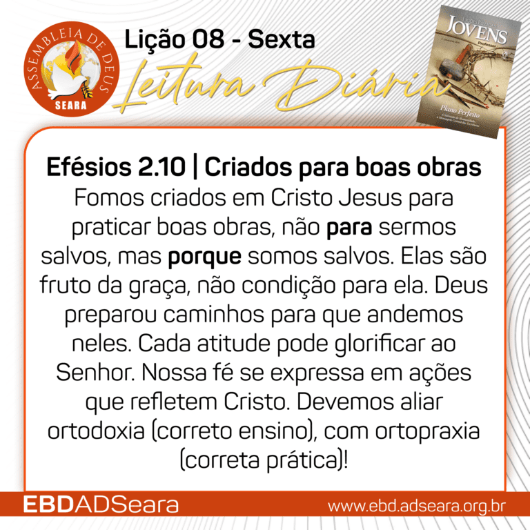 Leitura Diária - Jovens - Lição 08 - Sexta
